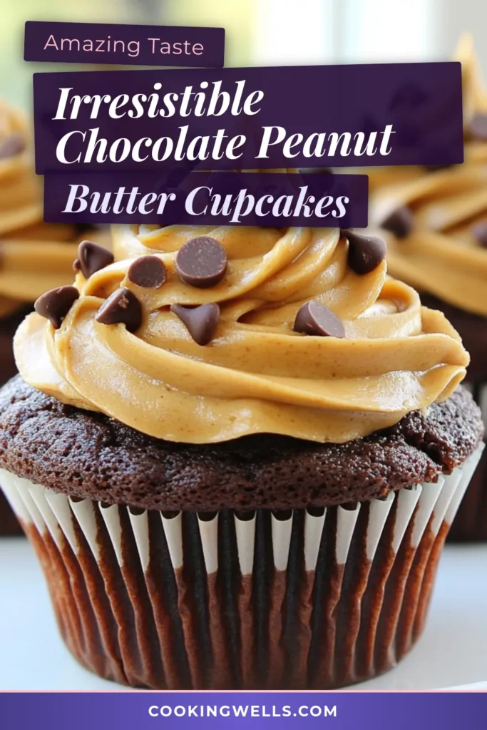 Indulge in these chocolate peanut butter cupcakes, a decadent cupcake recipe that’s sure to impress! With a rich chocolate base topped with creamy peanut butter frosting, these treats are perfect for any chocolate dessert ideas. Easy chocolate frosting makes them even more delightful. Don’t miss out on the recipe for a sweet escape! Save this for your next baking adventure! #ChocolateCupcakes #PeanutButterDessert #CupcakeRecipe #DessertGoals