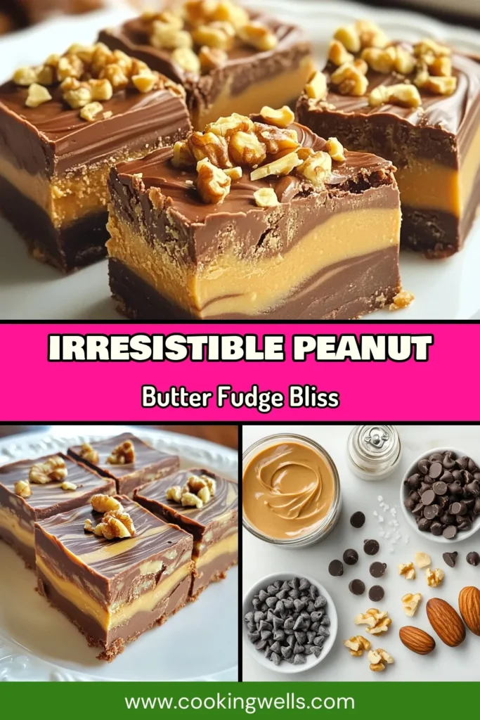 Indulge in this creamy peanut butter chocolate fudge that's a no-bake fudge dessert dream! This easy fudge with nuts features rich layers of chocolate swirl fudge, combining creamy peanut butter and semi-sweet chocolate for a delightful treat. Perfect for sharing or keeping all to yourself, this recipe is simple yet impressive. Get ready to savor each bite! Try our peanut butter chocolate fudge and elevate your dessert game today! #PeanutButterFudge #FudgeRecipe #NoBakeDessert #ChocolateSwirlFudge