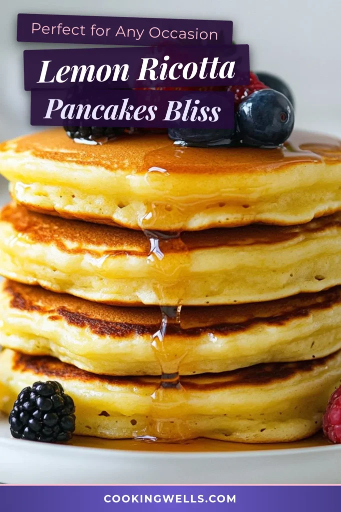 Discover the perfect Lemon Ricotta Pancakes recipe that will transform your breakfast! These fluffy lemon pancakes, made with creamy ricotta, are an easy homemade pancake recipe that’s bursting with citrus flavor. Ready in just 20 minutes, they’re perfect for a quick breakfast or weekend brunch. Serve with maple syrup and fresh berries for a delicious twist! Try these easy ricotta pancakes today and elevate your morning routine! #LemonRicottaPancakes #FluffyPancakes #CitrusPancakes #HomemadePancakes