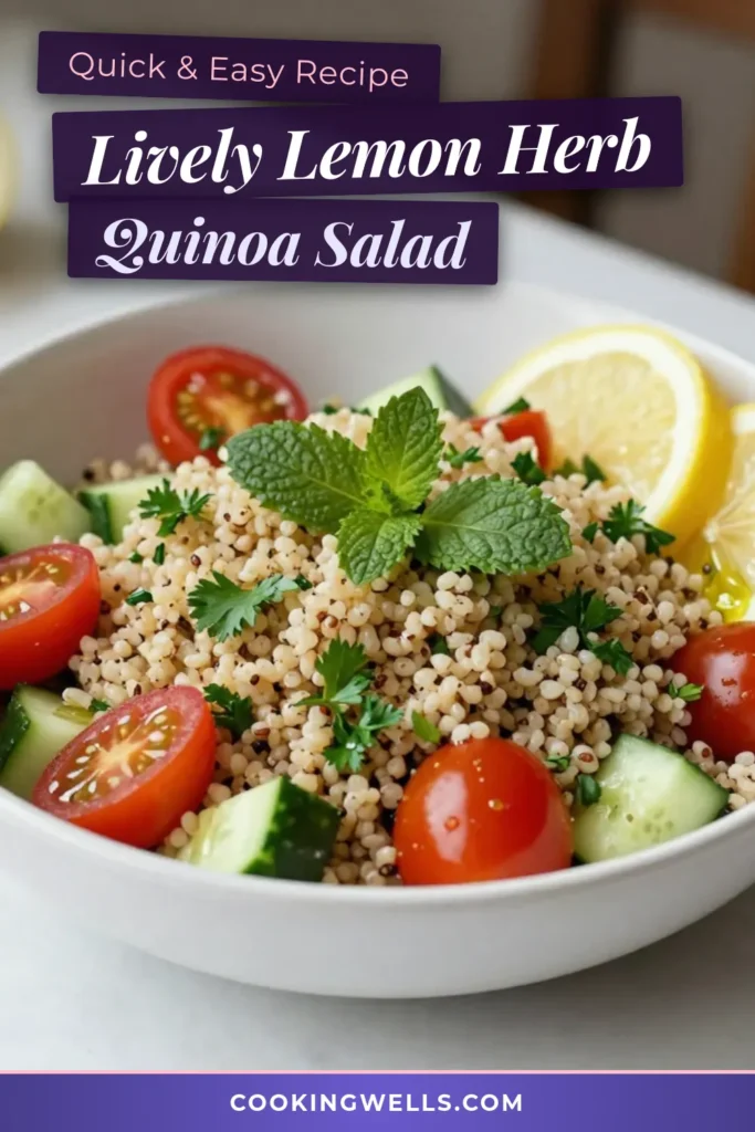 Looking for a refreshing and healthy dish? Try this Zesty Quinoa Salad! Packed with vibrant vegetables like cherry tomatoes and cucumbers, this Lemon Herb Salad Recipe is perfect for any meal. Enjoy a Fresh Vegetable Quinoa Salad that's both nutritious and delicious. Easy to make, this Quinoa Salad with Cherry Tomatoes will become your go-to. Click for the full recipe and make it today! #HealthyEating #QuinoaSalad #FreshSalad #HealthyRecipes