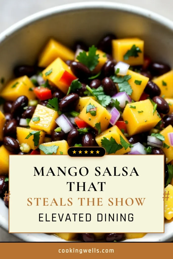 Looking for a delicious and refreshing twist on salsa? Try this Mango Black Bean Salsa recipe! It's a perfect fresh salsa with mango that blends the sweetness of ripe mango with the heartiness of black beans. This healthy black bean salsa is a fantastic tropical salsa recipe that doubles as an easy party appetizer. Impress your guests and elevate your snacking game! Save this recipe and enjoy the flavors! #MangoSalsa #BlackBeanSalsa #PartyAppetizers #HealthyRecipes
