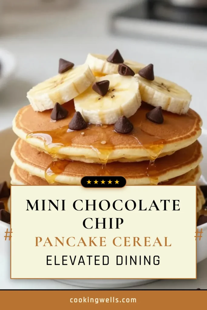 Craving a fun breakfast? Try this delicious chocolate chip pancake cereal! Perfect for a cozy morning, this easy pancake cereal is made with a simple mini pancakes recipe that comes together in just 20 minutes. Enjoy breakfast ideas with chocolate chips that the whole family will love. Quick to make and even better to eat, these mini pancakes are a game-changer. Don’t wait—save this quick pancake recipe now! #ChocolateChipPancakeCereal #BreakfastIdeas #MiniPancakes #EasyRecipes