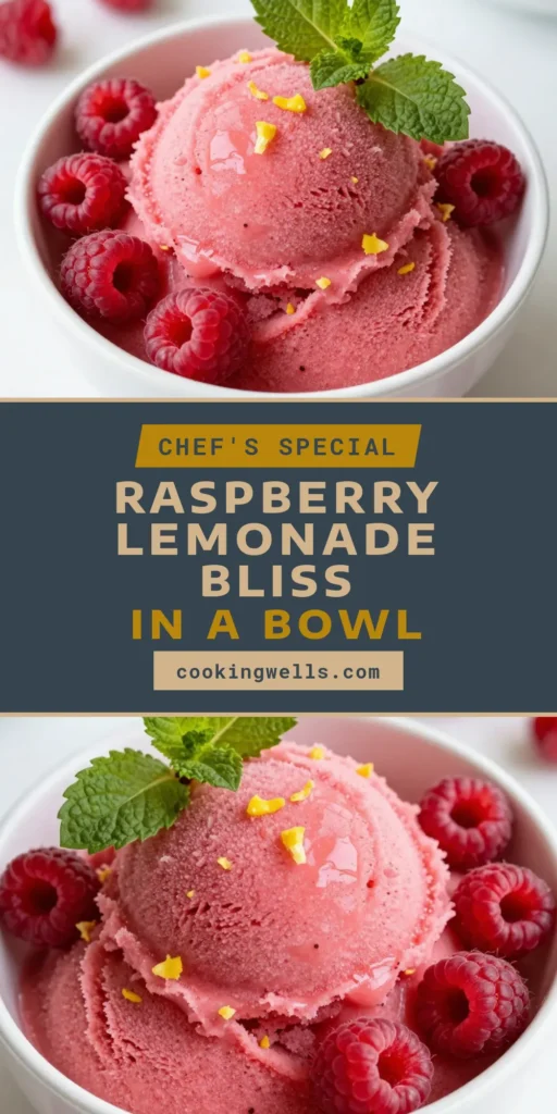 Beat the heat with this delightful Raspberry Lemonade Sorbet, the ultimate homemade sorbet recipe! Perfect for warm days, this refreshing summer dessert combines fresh raspberries and zesty lemon for a burst of flavor. Our easy fruit sorbet is not just delicious, but also simple to make! Try it today and impress your family and friends with a vibrant raspberry dessert! Save this recipe for your next summer gathering! #RaspberryLemonadeSorbet #SummerDesserts #EasyFruitSorbet #RaspberryDesserts