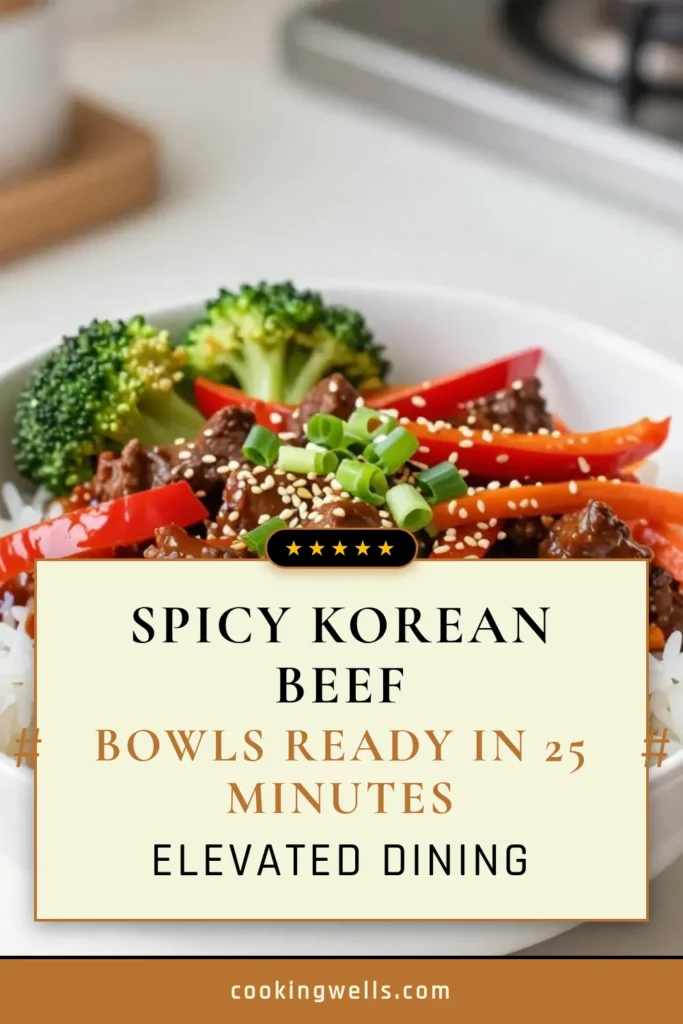 Discover the delightful flavors of Spicy Korean Beef Bowls, a must-try Gochujang Beef Recipe that's easy to whip up! This Easy Korean Beef Bowl Recipe features ground beef, vibrant veggies, and fragrant jasmine rice. Perfect for weeknight dinners or impressing guests, this Ground Beef Korean Recipe brings the essence of Korean cuisine right to your table. Save this recipe and elevate your meal time! #KoreanCuisine #BeefBowls #EasyRecipes #Gochujang