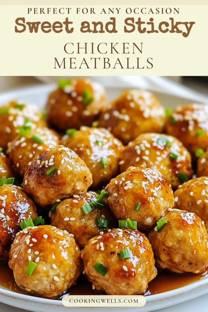 Discover the joy of making honey garlic chicken meatballs with this easy chicken meatballs recipe! These baked chicken meatballs are perfectly combined with a delicious honey garlic sauce recipe, making it a standout dish you'll love. Using ground chicken, this recipe is simple yet full of flavor, ideal for family dinners or meal prep. Try these tasty meatballs today! Save for later! #HoneyGarlicChickenMeatballs #GroundChickenRecipes #EasyDinner #BakedChickenMeatballs