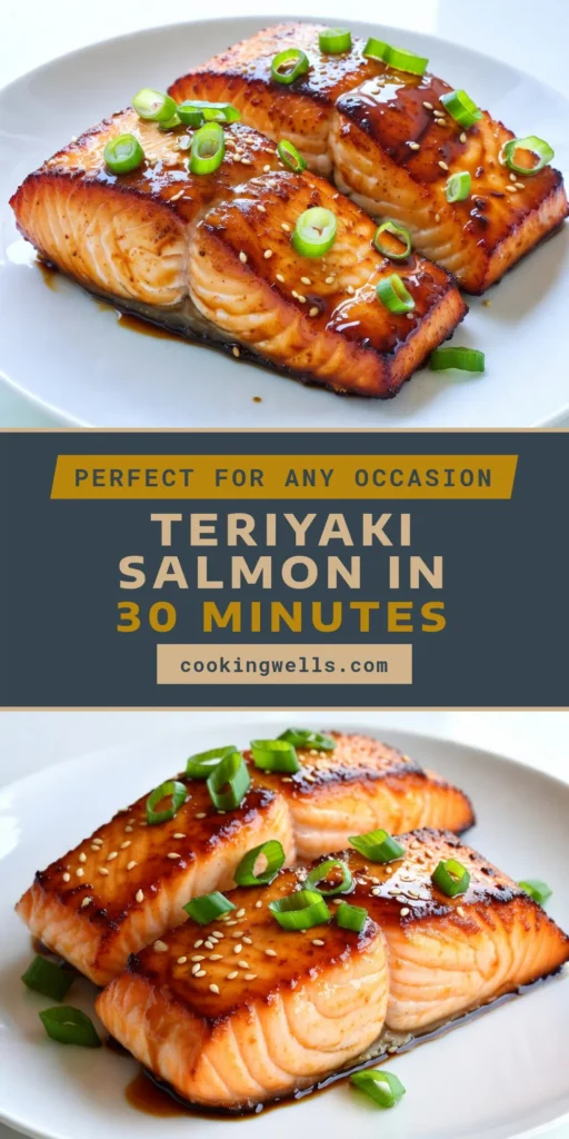 Looking for an easy salmon dinner that’s packed with flavor? This teriyaki salmon recipe features glazed salmon fillets baked to perfection! With a delicious mix of soy sauce, honey, and spices, you’ll love how simple and healthy this oven-baked teriyaki salmon is. Perfect for busy weeknights or impressing guests, it’s a must-try! Save this healthy salmon recipe for your next meal! #TeriyakiSalmonRecipe #GlazedSalmonFillets #HealthySalmonRecipes #OvenBakedTeriyakiSalmon
