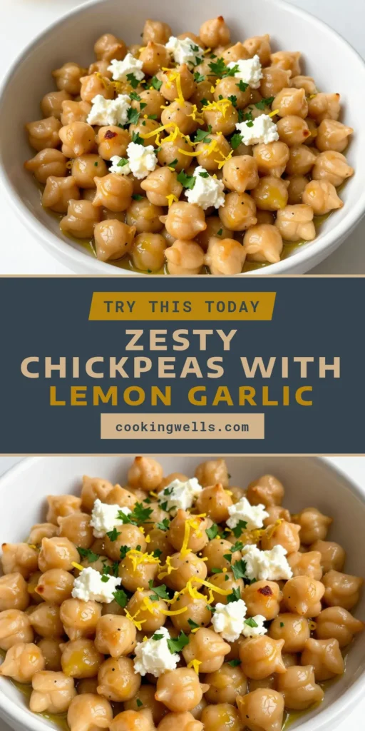 Savor the bright flavors of this Lemon Garlic Greek Chickpeas recipe! Perfect for a zesty chickpea salad, this dish combines healthy chickpea dishes with the rich essence of Mediterranean chickpeas. Made with simple ingredients, it's quick to prepare and ideal for any meal. Elevate your meals with this nutritious delight! Try it today and enjoy the taste of the Mediterranean! #LemonGarlicChickpeas #GreekChickpeasRecipe #ZestyChickpeaSalad #HealthyChickpeaDishes