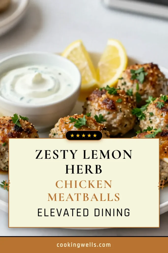 Discover a delicious and healthy twist with these Lemon Herb Chicken Meatballs! This easy meatball dinner is perfect for busy weeknights and is a fantastic ground chicken recipe that your family will love. Enjoy these baked chicken meatballs with a side of garlic yogurt sauce or a fresh green salad for a complete meal. Try this healthy chicken meatball recipe tonight! Save and share for later. #HealthyRecipes #ChickenMeatballs #EasyDinner #GroundChickenRecipes