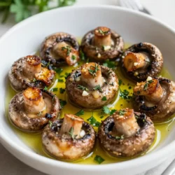 To make Garlic Herb Roasted Mushrooms, gather these items: - 500g button or cremini mushrooms, cleaned and trimmed - 4 tablespoons olive oil - 4 cloves garlic, minced - 1 teaspoon dried thyme - 1 teaspoon dried rosemary - 1 teaspoon paprika - Salt and pepper to taste - Fresh parsley, chopped for garnish You will need a few basic tools: - A large mixing bowl - A baking sheet - A spatula or wooden spoon - An oven to roast the mushrooms You can swap some ingredients if needed: - Use any mushroom type you like, such as portobello or shiitake. - If you don’t have olive oil, try using melted butter or avocado oil. - Fresh herbs like thyme or rosemary can replace dried ones. Just use more of them. - You can add other seasonings like garlic powder or onion powder for extra flavor. - If you want a spicy kick, add a pinch of cayenne pepper. {{ingredient_image_1}} 1. First, gather all your ingredients. You need mushrooms, olive oil, garlic, and herbs. 2. Clean the mushrooms carefully. Use a damp cloth to wipe them. Trim off any tough ends. 3. In a large bowl, mix the olive oil, minced garlic, thyme, rosemary, paprika, salt, and pepper. Stir well. 4. Add the cleaned mushrooms to the bowl. Toss gently until they are fully coated in the herb oil. 1. Preheat your oven to 200°C (400°F). This makes sure the mushrooms roast perfectly. 2. Spread the mushrooms on a baking sheet. Keep them in a single layer for even cooking. 3. Place the baking sheet in the oven. Roast the mushrooms for 15-20 minutes. 4. Halfway through, stir the mushrooms. This helps them brown evenly. 5. Check if they are golden brown and tender. If they are, take them out of the oven. - Use fresh herbs when you can. They add great flavor. - Don't crowd the mushrooms on the baking sheet. This keeps them from steaming. - For extra taste, drizzle a little olive oil before serving. - Garnish with fresh parsley for color and flavor. To get the best mushrooms, always preheat your oven. Set it to 200°C (400°F). This heat helps the mushrooms cook evenly. Make sure to coat them well in the herb oil mixture. Use a large bowl for tossing. Spread them out on the baking sheet. Keep them in a single layer. This way, they will brown nicely. You can boost the flavor of your mushrooms easily. Add a splash of lemon juice before serving. This adds brightness. You can also sprinkle some grated cheese on top. Parmesan works well. If you like heat, try adding red pepper flakes. This gives the dish a nice kick. Fresh herbs like basil or chives can also elevate the taste. How you serve the dish matters. Use a rustic wooden bowl for a cozy feel. A white platter makes the colors pop. Drizzle a bit of olive oil over the mushrooms before serving. This adds shine. To make it heartier, serve with crusty bread. This creates a lovely appetizer or side dish. Pro Tips Use Fresh Herbs: Fresh herbs can elevate the flavor of your roasted mushrooms significantly. If available, use fresh thyme and rosemary instead of dried ones for a more vibrant taste. Optimal Mushroom Size: Choose mushrooms that are similar in size for even cooking. Larger mushrooms may need a bit longer to roast, while smaller ones can cook faster. Experiment with Spices: Feel free to customize the spice blend according to your preference. Adding a pinch of chili flakes can give a spicy kick, or you can include some grated Parmesan for a cheesy flavor. Let Them Rest: After roasting, allow the mushrooms to rest for a minute before serving. This helps the flavors to settle and enhances the overall taste. {{image_2}} You can use many kinds of mushrooms for this dish. Button mushrooms are common and easy to find. Cremini mushrooms add a deeper flavor. Shiitake mushrooms bring a nice, rich taste too. You can even mix different types for more texture and taste. Just remember to clean them well and trim the stems. You can play with flavors in this recipe. Try adding some red pepper flakes for heat. A splash of balsamic vinegar gives a sweet touch. You could also switch dried herbs for fresh ones. Fresh thyme or rosemary can brighten the dish even more. Want a cheesy twist? Grate some parmesan on top before serving. This recipe is easy to adjust for any diet. For a vegan option, use olive oil without any worries. If you need gluten-free, rest assured this dish is already safe. You can skip the salt for a low-sodium version. Always check the ingredients to suit your needs, and enjoy every bite! After making garlic herb roasted mushrooms, let them cool first. Place your leftovers in an airtight container. Store the container in the fridge. These mushrooms can stay fresh for up to three days. Make sure to keep them covered tightly to avoid drying out. When you're ready to enjoy your leftovers, preheat your oven to 180°C (350°F). Spread the mushrooms on a baking sheet. Heat them for about 10 minutes. This will help them regain their crispy texture. You can also use a microwave if you’re short on time. Heat them for 30 seconds to 1 minute, but they may lose some crunch. If you want to save mushrooms for later, freezing is a great option. Start by cooling the mushrooms completely. Place them in a freezer-safe bag. Squeeze out as much air as you can before sealing. They can last up to three months in the freezer. When you are ready to use them, thaw them in the fridge overnight. Reheat them in the oven for best results. What type of mushrooms can I use? You can use button or cremini mushrooms. Both types work well. They provide great flavor and texture. Can I make this dish ahead of time? Yes, you can prepare the herb oil and clean the mushrooms ahead. Just combine them before roasting. How do I store leftovers? Store leftovers in an airtight container in the fridge. They last for about three days. How long does it take to roast mushrooms? Roast the mushrooms for 15 to 20 minutes. They should be golden brown and tender. Should I stir the mushrooms while cooking? Yes, stir the mushrooms halfway through cooking. This helps them roast evenly and get that nice color. Can I use fresh herbs instead of dried? Yes, fresh herbs work great. Use about three times the amount of fresh herbs. What can I serve with roasted mushrooms? These mushrooms pair well with crusty bread or a fresh salad. They also make a great side dish. How should I garnish the mushrooms? Sprinkle fresh chopped parsley on top. It adds color and a fresh taste. Can I use these mushrooms as a topping? Absolutely! They make a great topping for pasta, pizza, or even burgers. In this article, we explored garlic herb roasted mushrooms. We covered essential ingredients, cooking tools, and helpful substitutions. I shared step-by-step instructions and provided tips for perfect roasting and presentation. We also discussed various flavor options, dietary changes, and storage methods. Remember, cooking is an art. Use this guide to enjoy delicious mushrooms. Your meals can be simple yet flavorful. Happy cooking!