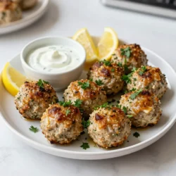 To make Lemon Herb Chicken Meatballs, you will need: - 1 lb ground chicken - 1/4 cup breadcrumbs - 1/4 cup grated Parmesan cheese - Zest of 1 lemon - 2 tablespoons lemon juice - 2 cloves garlic, minced - 1 teaspoon dried oregano - 1 teaspoon dried basil - 1/2 teaspoon salt - 1/4 teaspoon black pepper - 1/4 cup fresh parsley, finely chopped - 1/4 cup olive oil, for frying These ingredients create a fresh and zesty flavor that shines in every bite. You can switch some items if needed. Here are my top swaps: - Ground chicken can be replaced with ground turkey or pork. Both will work well. - Instead of breadcrumbs, use crushed crackers or oats for a different texture. - If you don’t have Parmesan, try Pecorino or skip it for a dairy-free option. - Fresh herbs can replace dried ones. Use three times the amount for fresh herbs. - If you want more zest, add more lemon juice and lemon zest. These swaps keep the taste fresh while allowing you to use what you have on hand. To ensure your dish tastes great, pick high-quality ingredients: - Choose ground chicken with a little fat for moist meatballs. Look for a bright pink color. - Fresh herbs should look vibrant and green. Avoid any wilted or yellow leaves. - When selecting lemons, pick firm ones with a smooth skin. This means more juice! - Check for dry breadcrumbs that are not stale. Freshness helps with the meatball's texture. Using the best ingredients makes a big difference in flavor and quality. Enjoy your cooking! {{ingredient_image_1}} To make Lemon Herb Chicken Meatballs, gather all your ingredients first. This makes cooking easier. You will need: - 1 lb ground chicken - 1/4 cup breadcrumbs - 1/4 cup grated Parmesan cheese - Zest of 1 lemon - 2 tablespoons lemon juice - 2 cloves garlic, minced - 1 teaspoon dried oregano - 1 teaspoon dried basil - 1/2 teaspoon salt - 1/4 teaspoon black pepper - 1/4 cup fresh parsley, finely chopped - 1/4 cup olive oil, for frying Start by measuring out all your ingredients. This helps keep things organized. It takes about 10 minutes to prep. Now, let's cook! In a large bowl, mix the ground chicken, breadcrumbs, and Parmesan cheese. Add the lemon zest, lemon juice, minced garlic, oregano, basil, salt, pepper, and parsley. Use your hands to mix gently. Don’t overmix, or your meatballs will become tough. Next, heat a large skillet over medium heat. Add the olive oil once the skillet is hot. While the skillet warms, form small meatballs, about 1 inch wide. Carefully place the meatballs in the skillet. Make sure there is space between them. Cook the meatballs for 5 to 6 minutes on each side. They should turn golden brown. When they reach an internal temperature of 165°F (75°C), they are done. To check if your meatballs are cooked right, use a meat thermometer. This ensures safety and taste. After cooking, transfer them to a paper towel-lined plate. This helps drain any extra oil. For a nice presentation, serve them with fresh parsley and lemon wedges. You can also add a side of garlic yogurt sauce or a salad. Enjoy your delicious Lemon Herb Chicken Meatballs! When making lemon herb chicken meatballs, avoid overmixing the ingredients. This can make your meatballs tough. Make sure to form them gently and keep them about one inch wide. Also, ensure the skillet is hot before adding the meatballs. This helps them brown nicely. Don’t overcrowd the pan; cook in batches if you need to. This keeps them juicy and tender. To boost the flavors, use fresh herbs when possible. Fresh parsley adds a bright taste. You can also swap in fresh oregano and basil if you have them. For a zesty kick, try adding a bit more lemon zest. If you like heat, a pinch of red pepper flakes works well. A dash of Worcestershire sauce can also enhance the savory notes. These meatballs shine when served with a side of garlic yogurt sauce. It adds creaminess and a subtle tang. You can also pair them with a fresh green salad. For a heartier meal, serve them over pasta or rice. Garnish with extra parsley and lemon wedges for a colorful touch. This makes your dish look great and taste even better. Pro Tips Don't Overmix: Mixing the meatball mixture too much can lead to tough meatballs. Combine just until everything is evenly incorporated. Chill Before Cooking: For firmer meatballs, refrigerate them for 20-30 minutes before frying. This helps them hold their shape better during cooking. Use a Meat Thermometer: To ensure your meatballs are safely cooked, check that they reach an internal temperature of 165°F (75°C). Experiment with Herbs: Feel free to mix and match herbs according to your taste. Fresh herbs can also be used for enhanced flavor. {{image_2}} You can switch the ground chicken for other meats. Try ground turkey or lean pork. These options still keep the flavors bright. Each meat brings its own taste. Ground beef is another choice, but it may change the texture. Adjust cooking times for different meats. Always aim for an internal temperature of 165°F (75°C). For a veggie twist, use chickpeas or lentils. Mash them up and mix in the same herbs. You can also try store-bought plant-based meat. Look for products that mimic ground meat well. Add some grated zucchini for moisture. This keeps your meatballs tender and tasty. Want to spice things up? Add some red pepper flakes for heat. You can also mix in sun-dried tomatoes for extra flavor. Fresh herbs like dill or cilantro can change the taste, too. A bit of lemon zest brightens the dish. Experiment with different cheeses, like feta or mozzarella. Each tweak can make your meatballs unique. Freezing these meatballs is easy. After cooking, let them cool completely. Place them in a single layer on a baking sheet. Freeze for about 1 hour. Then, transfer them to a freezer-safe bag or container. Label the bag with the date. They will stay fresh for up to three months. To store leftovers, let the meatballs cool. Place them in an airtight container. You can keep them in the fridge for up to four days. Make sure to separate layers with parchment paper. This helps prevent sticking. Reheating meatballs is simple. You can use the oven or microwave. For the oven, preheat to 350°F (175°C). Place meatballs on a baking sheet and heat for about 10-15 minutes. For the microwave, heat on high for 1-2 minutes. Check that they are hot all the way through. Enjoy your tasty leftovers! You can make these meatballs a day before. Mix all the ingredients as usual. Shape the meatballs and place them on a tray. Cover the tray with plastic wrap and put it in the fridge. This helps the flavors blend. When you are ready to cook, simply take them out and fry or bake as desired. Yes, you can bake the meatballs! Preheat your oven to 400°F (200°C). Place the formed meatballs on a baking sheet lined with parchment paper. Bake for about 20-25 minutes. Check their internal temperature; it should reach 165°F (75°C). Baking gives a healthier option without extra oil. These meatballs are very versatile. They go well with a fresh green salad. You could serve them with garlic yogurt sauce for dipping. Pasta with a light lemon sauce is another great option. For a hearty meal, pair them with quinoa or rice. Each option brings out the lemony flavor beautifully. In this post, I covered the key ingredients needed for lemon herb chicken meatballs. I shared ingredient substitutes and tips for choosing fresh items. You learned step-by-step instructions, including how to cook meatballs perfectly. We explored common mistakes and ways to enhance flavors. I also provided storage tips and answered common questions about meal prep. These meatballs can be a tasty dish for any occasion. With practice, you can master them and impress your friends and family. Enjoy your cooking journey!